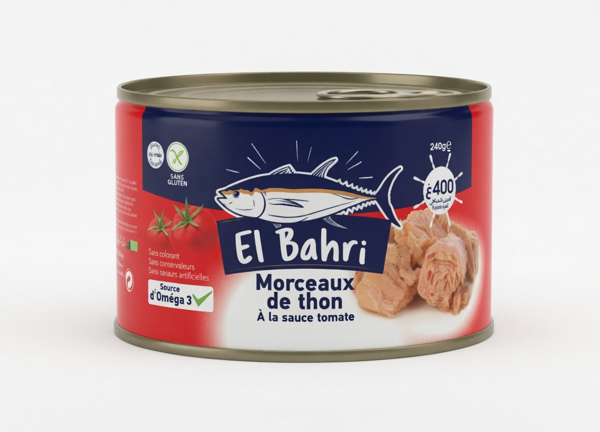 TUNA CHUNCKS EL BAHRI IN TOMATO SAUCE 400G/12